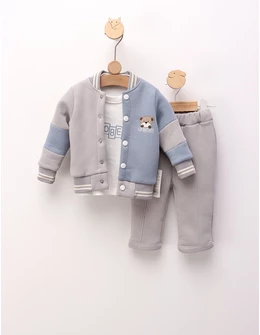Costumas premium vatuit, Go Bear, gri-albastru