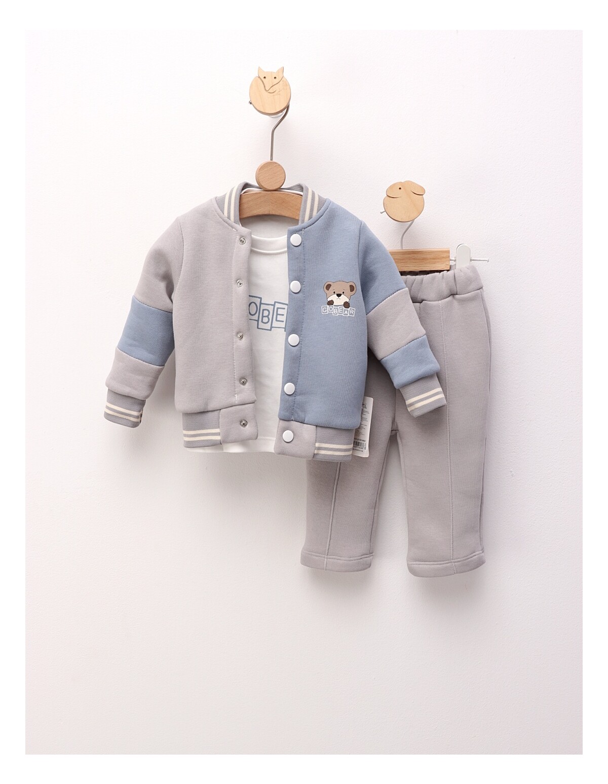 Costumas premium vatuit, Go Bear, gri-albastru
