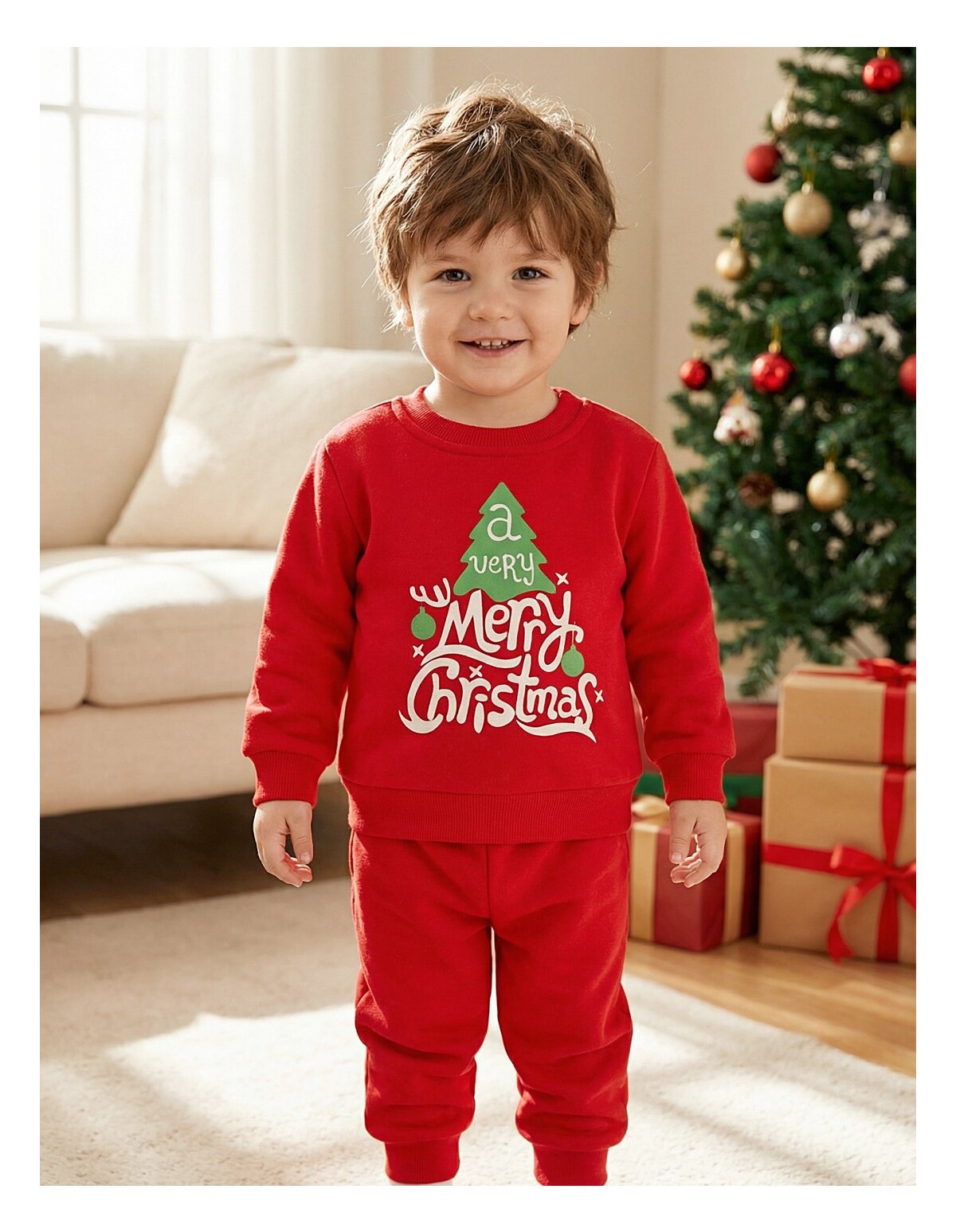 Costumas vatuit cu POP-IT, M Christmas, rosu