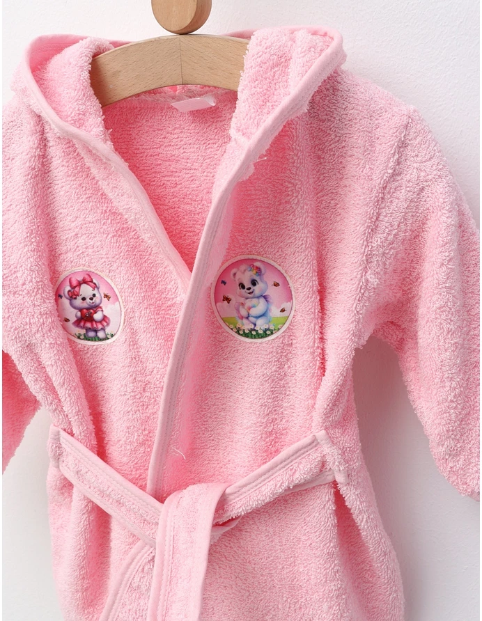 Halat de baie Fetitele Ursuleti, roz picture - 2