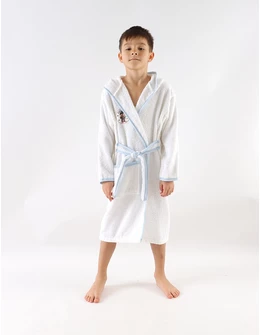 Halat de baie Happy Bear, alb