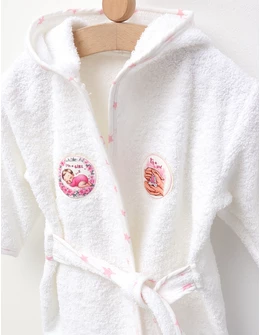 Halat de baie It s A Girl, alb-roz