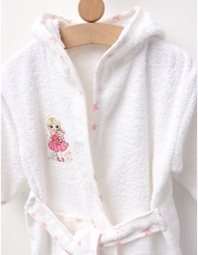 Halat de baie Printesa si Unicorn, alb picture - 3