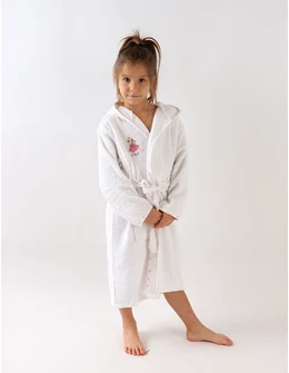 Halat de baie Printesa si Unicorn, alb