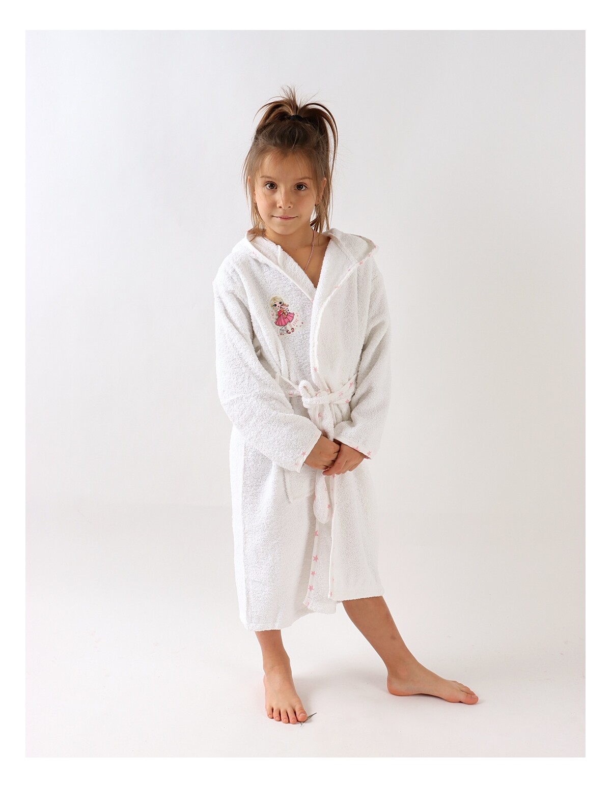Halat de baie Printesa si Unicorn, alb