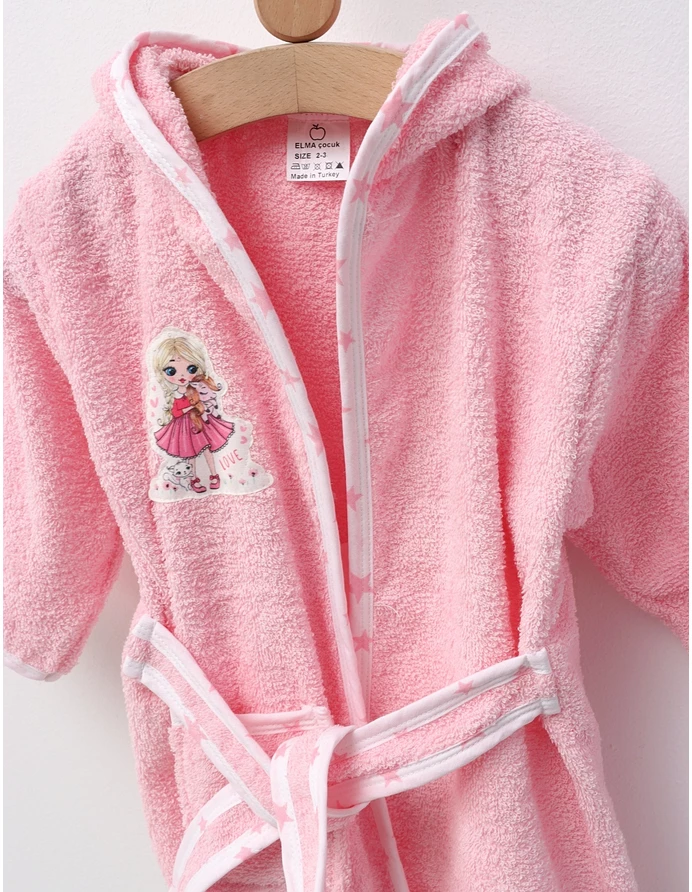 Halat de baie Printesa si Unicorn, roz picture - 3