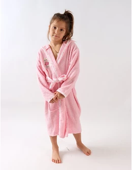 Halat de baie Printesa si Unicorn, roz