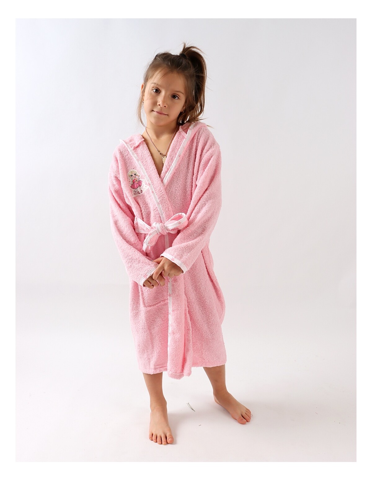 Halat de baie Printesa si Unicorn, roz