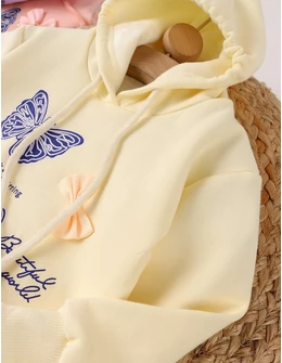 Hanorac crem, fetita Butterfly