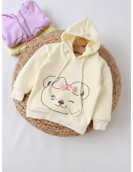 Hanorac crem, fetita ursulet cu fundita