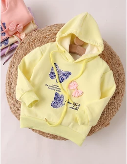 Hanorac galben, fetita Butterfly