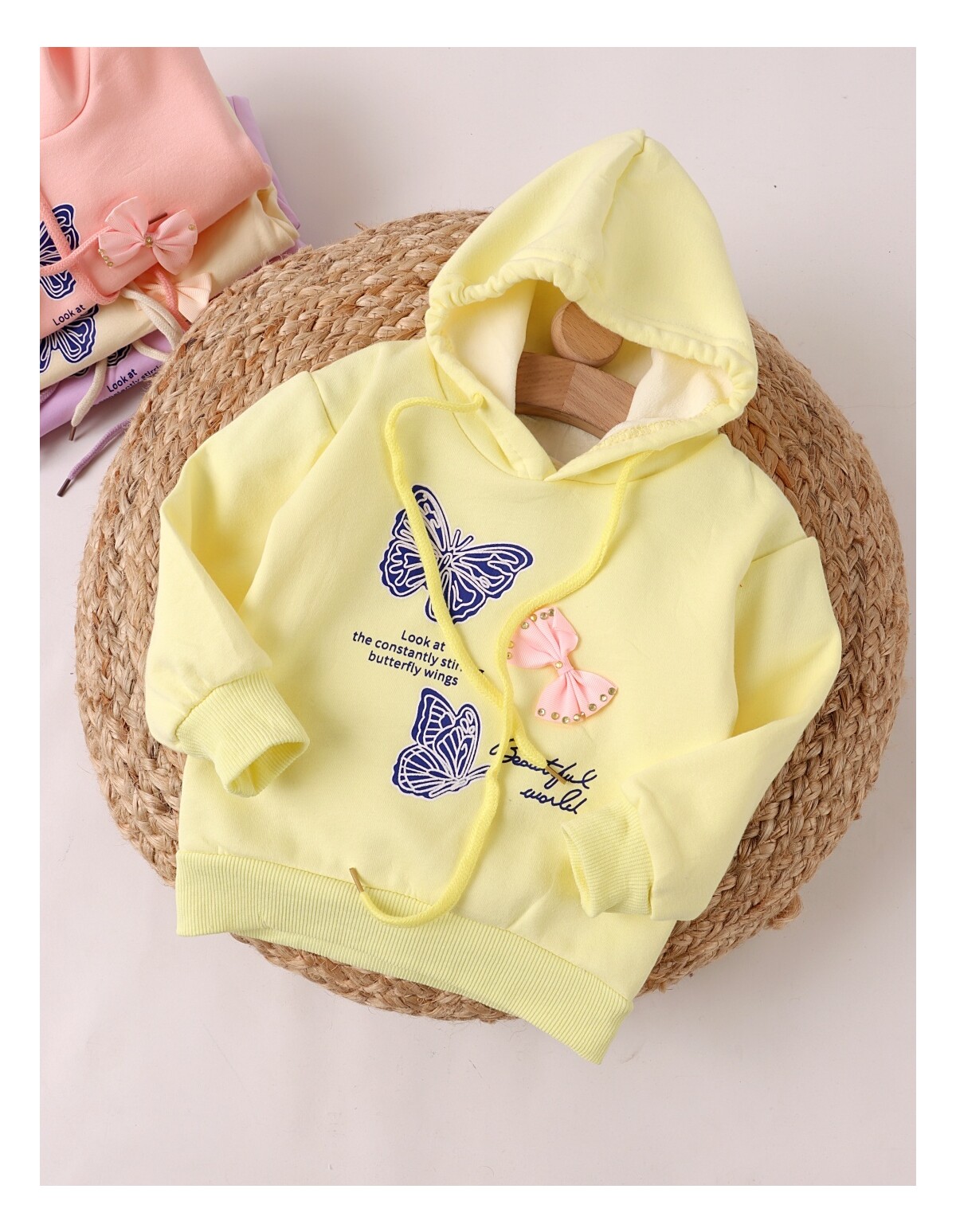 Hanorac galben, fetita Butterfly