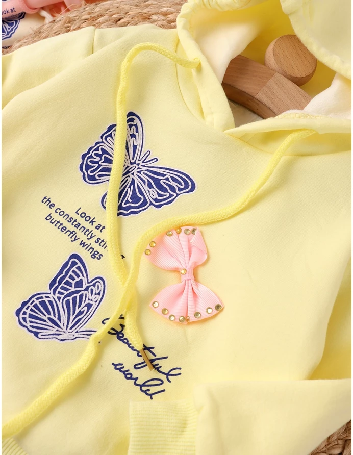 Hanorac galben, fetita Butterfly picture - 3