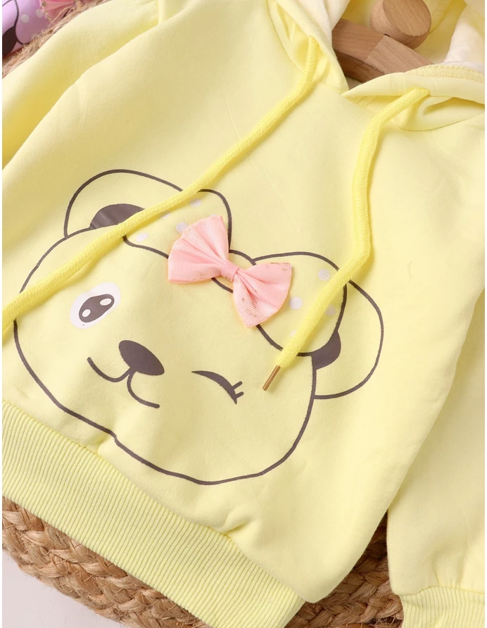 Hanorac galben, fetita ursulet cu fundita picture - 2