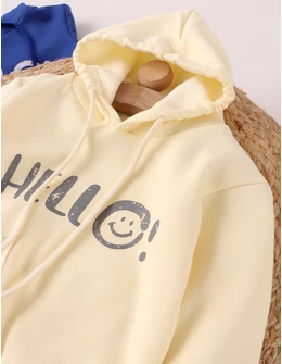 Hanorac Hello Kids, crem