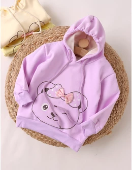 Hanorac mov, fetita ursulet cu fundita