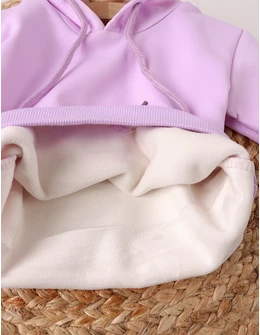 Hanorac mov, fetita ursulet cu fundita