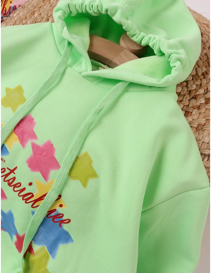 Hanorac plusat Izabella, verde picture - 2