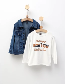 Jacheta de blug+bluza Boston Boy albastru