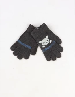 Manusi copii baby rabbit gri inchis