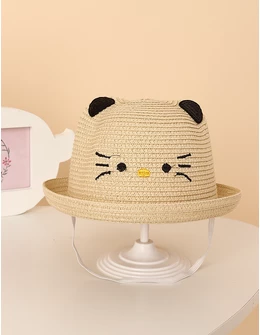 Palarie de paie Hello KittyX crem