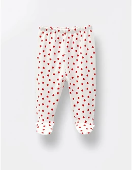 Pantaloni cu botosei Ace Trase, Inimioare, alb-rosu