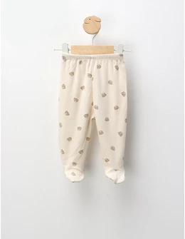 Pantaloni cu botosei Ace Trase, Mini Bear, crem