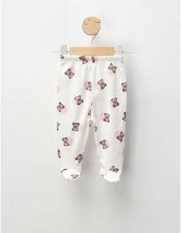 Pantaloni cu botosei Ace Trase, Toy Bear, alb-roz