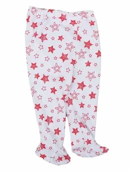 Pantaloni cu botosei albi cu stele roșii 56 (0-1 luni)