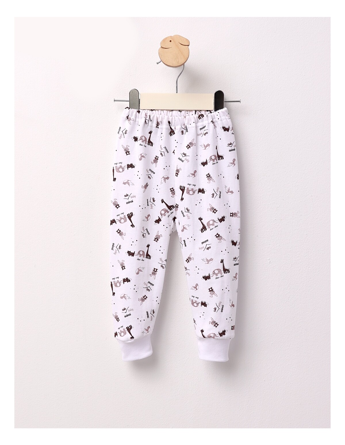 Pantaloni Cute Baby Animal alb-maro
