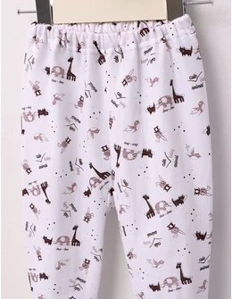 Pantaloni Cute Baby Animal alb-maro