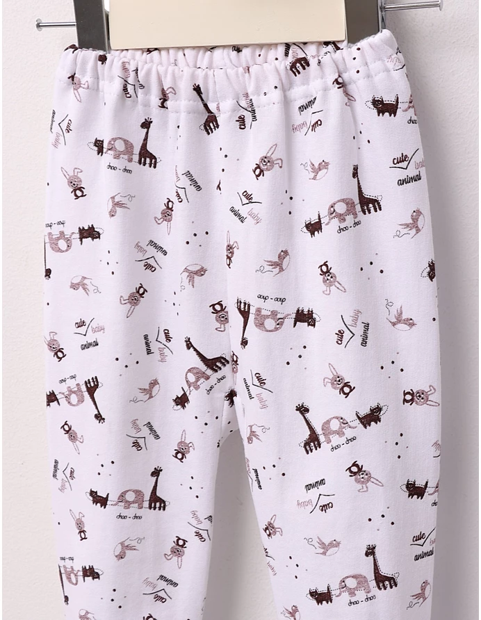 Pantaloni Cute Baby Animal alb-maro picture - 2