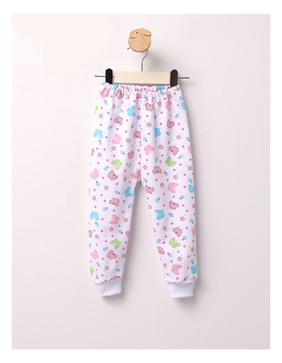 Pantaloni Fluturasi, alb-rosu