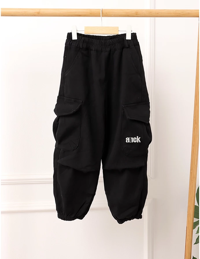 Pantaloni imblaniti, Cargo Ainck Tactics, negru picture - 2