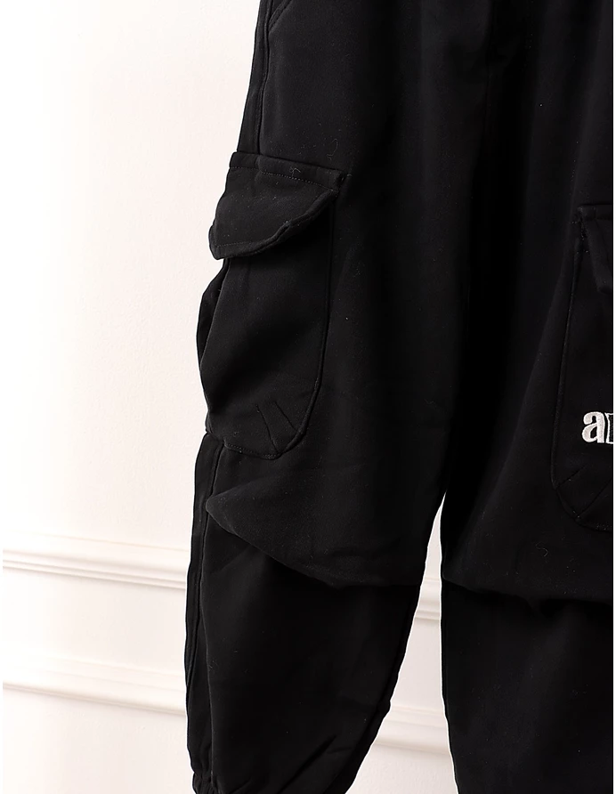 Pantaloni imblaniti, Cargo Ainck Tactics, negru picture - 3