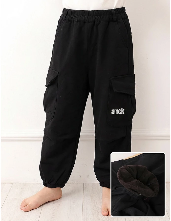 Pantaloni imblaniti, Cargo Ainck Tactics, negru picture - 5