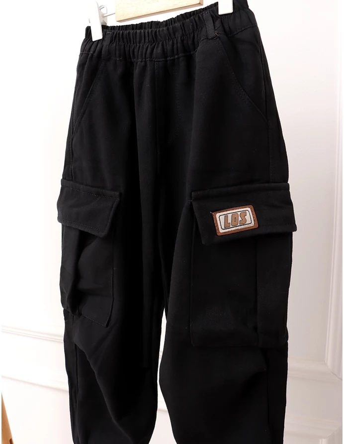Pantaloni imblaniti, Cargo LOS Tactics, negru picture - 3
