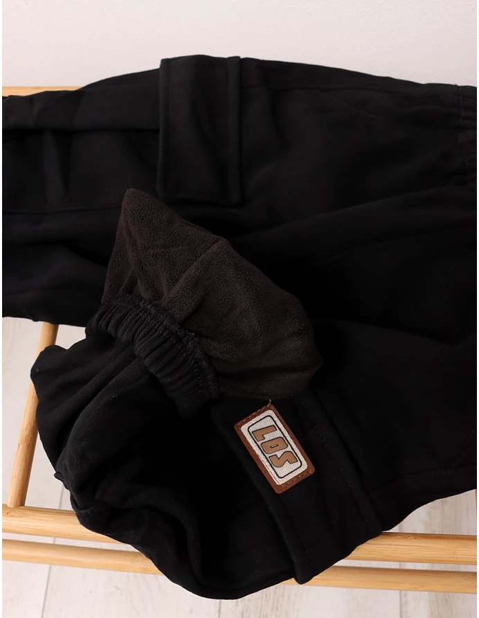 Pantaloni imblaniti, Cargo LOS Tactics, negru picture - 4