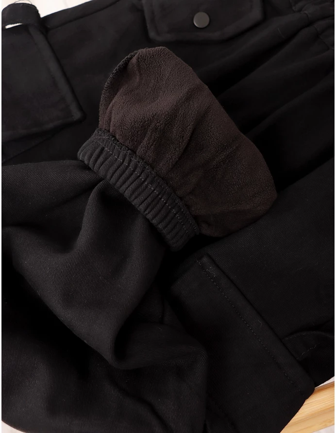 Pantaloni imblaniti, Cargo Tactics, negru picture - 2