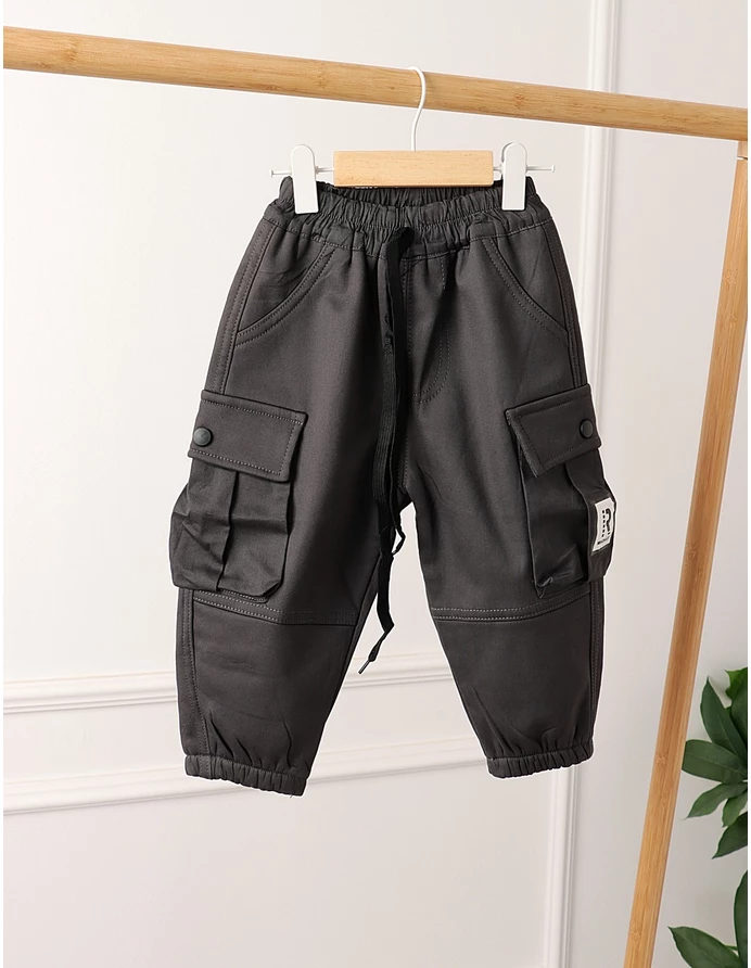 Pantaloni imblaniti Remus gri inchis picture - 5