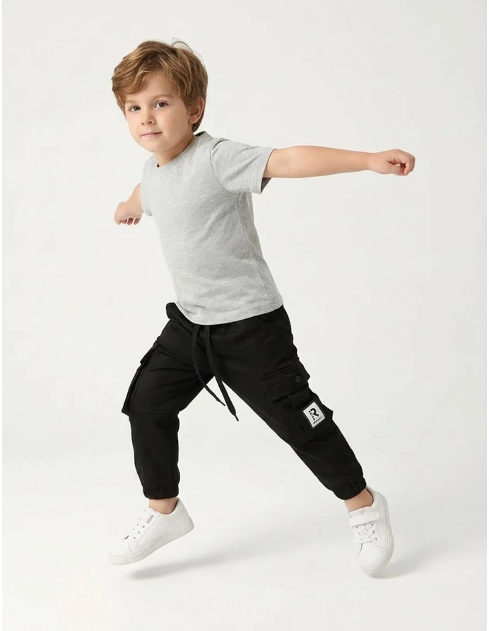 Pantaloni imblaniti Remus negru picture - 2