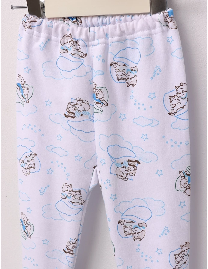 Pantaloni Mama Dog alb-albastru picture - 2