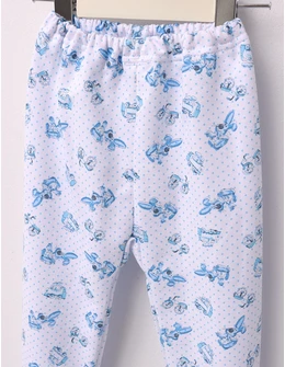 Pantaloni Moto-Train. alb-albastru
