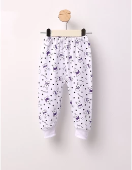 Pantaloni Sweet Dog alb-mov