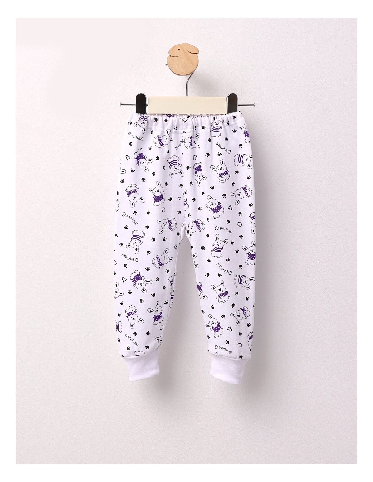 Pantaloni Sweet Dog alb-mov