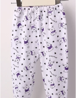 Pantaloni Sweet Dog alb-mov