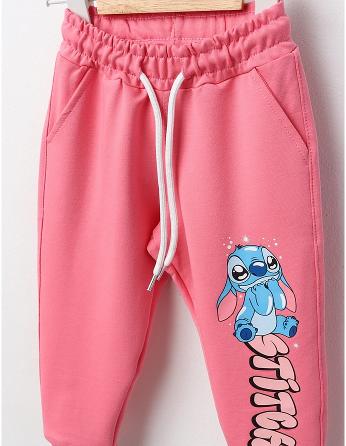 Pantaloni trening Stitch corai picture - 2