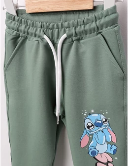 Pantaloni trening Stitch verde