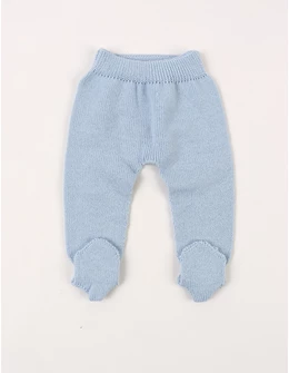 Pantaloni tricotati cu botosei baby bleu