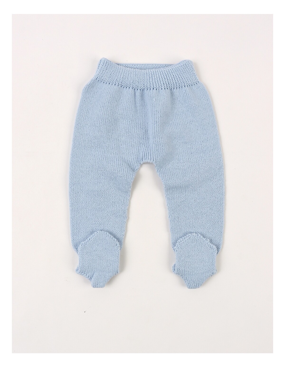 Pantaloni tricotati cu botosei baby bleu